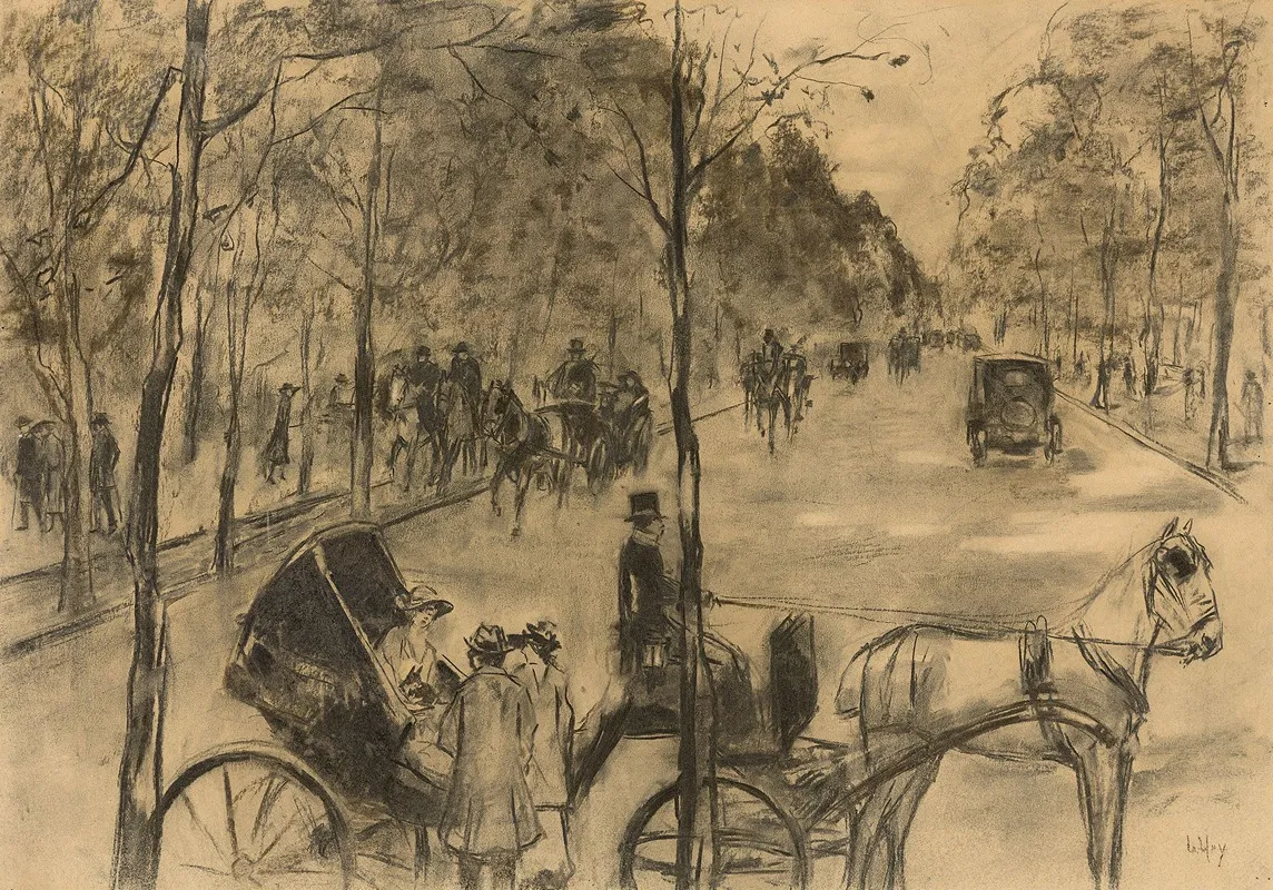 Allee Im Tiergarten Mit Kutschen
