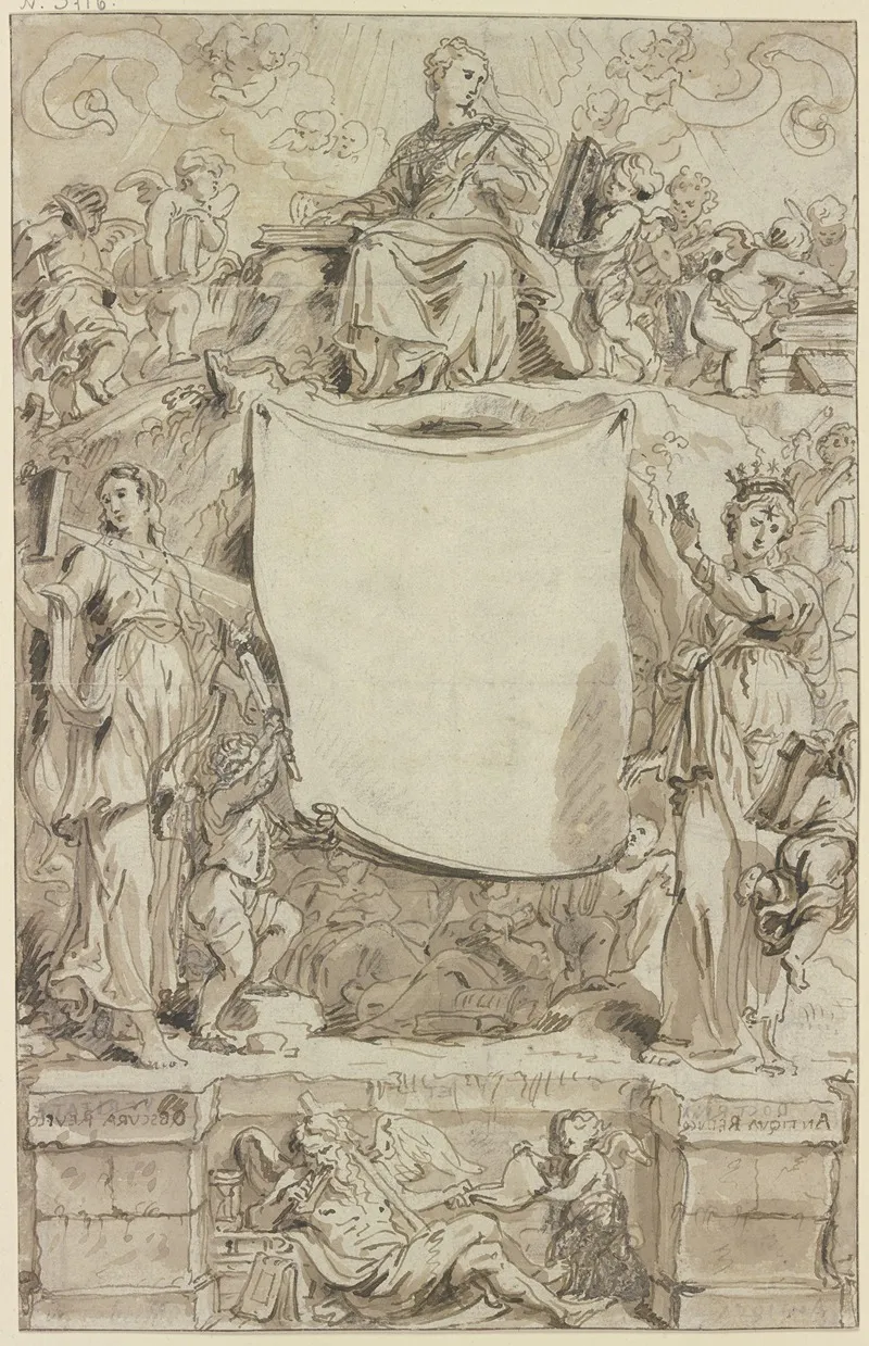 Allegorical Title Page by Abraham van Diepenbeeck - Canvas Print