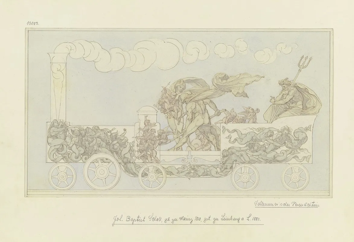 Allegorie Auf Die Dampfkraft by Johann Baptist Scholl The Younger - Canvas Print