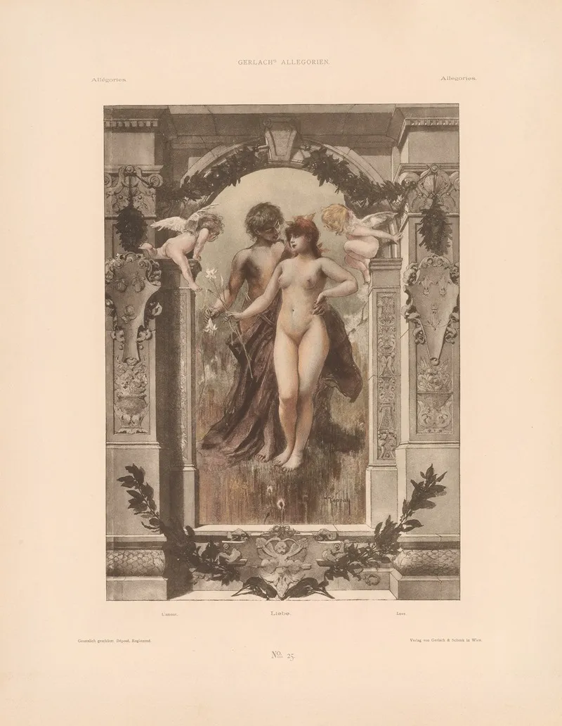 Allegorien Neue Folge Pl 026 by Martin Gerlach - Canvas Print