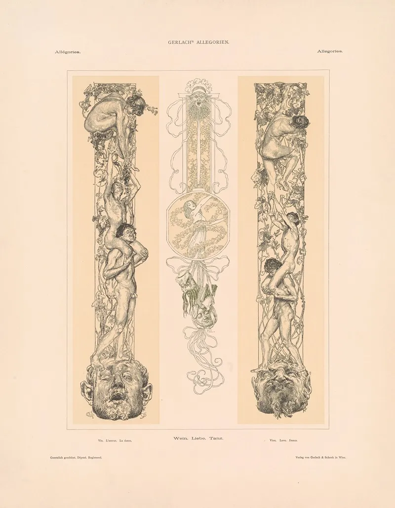 Allegorien Neue Folge Pl 030 by Martin Gerlach - Canvas Print
