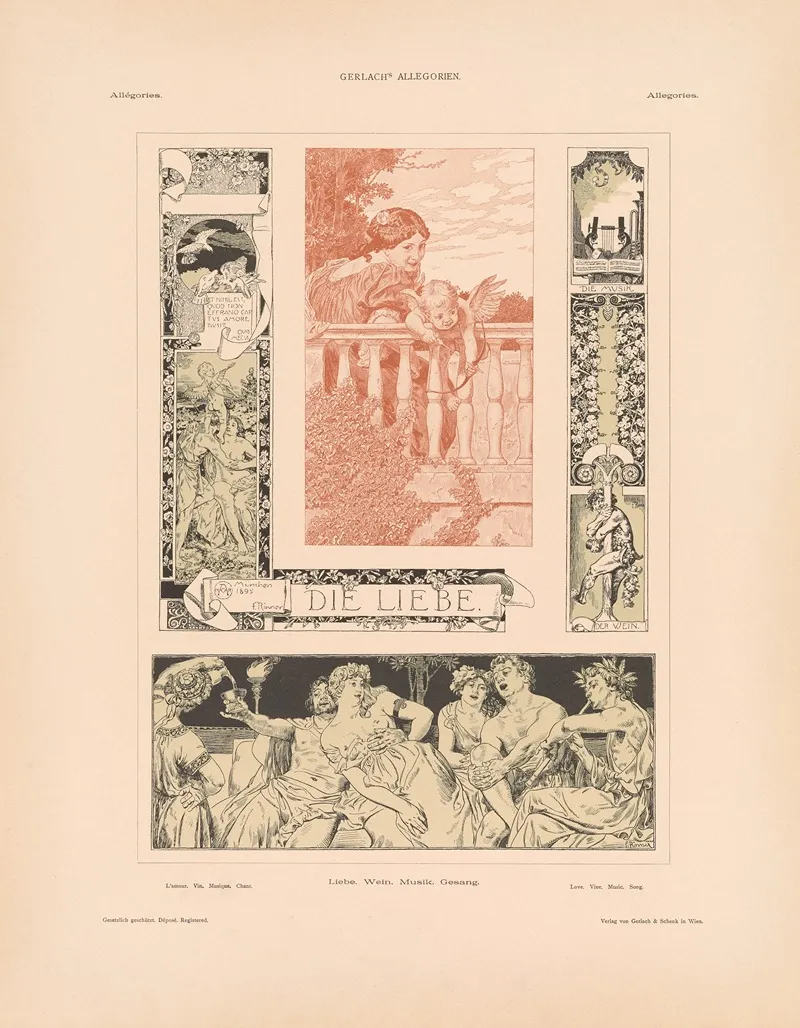 Allegorien Neue Folge Pl 032 by Martin Gerlach - Canvas Print