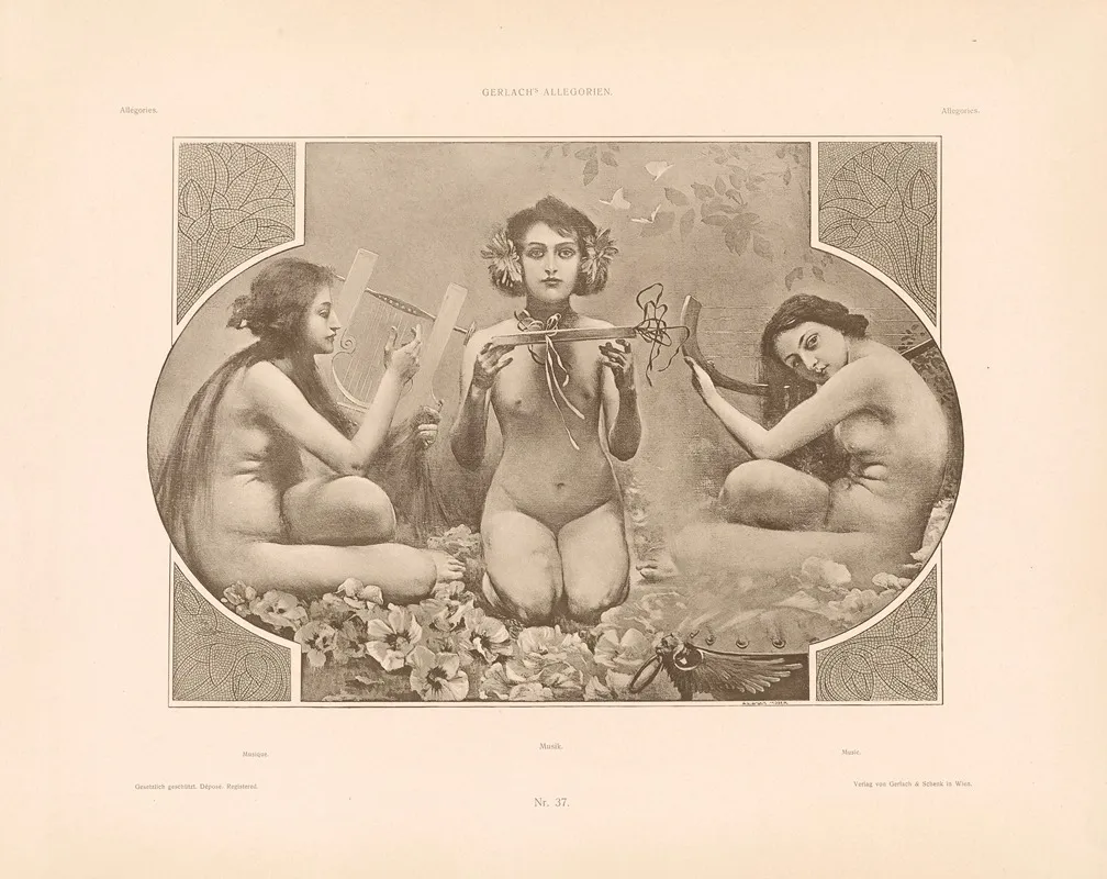 Allegorien Neue Folge Pl 038 by Martin Gerlach - Canvas Print