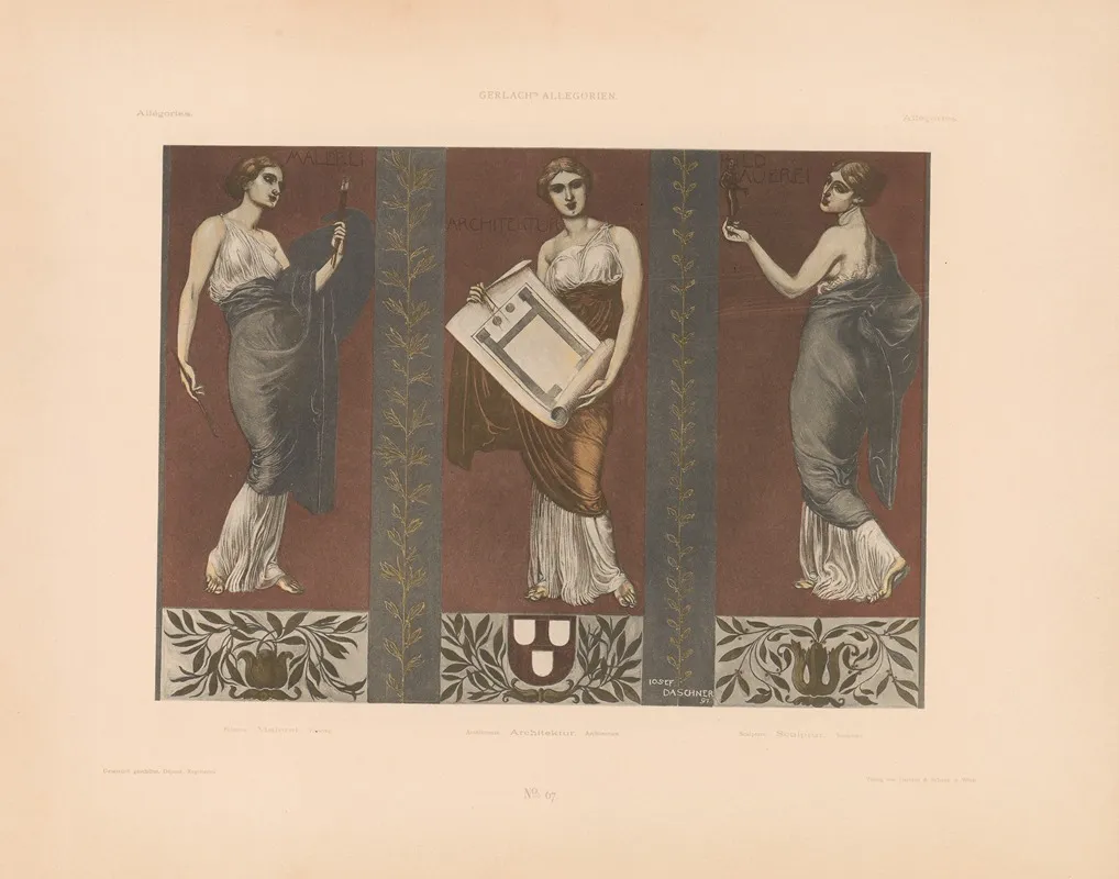 Allegorien Neue Folge Pl 068 by Martin Gerlach - Canvas Print