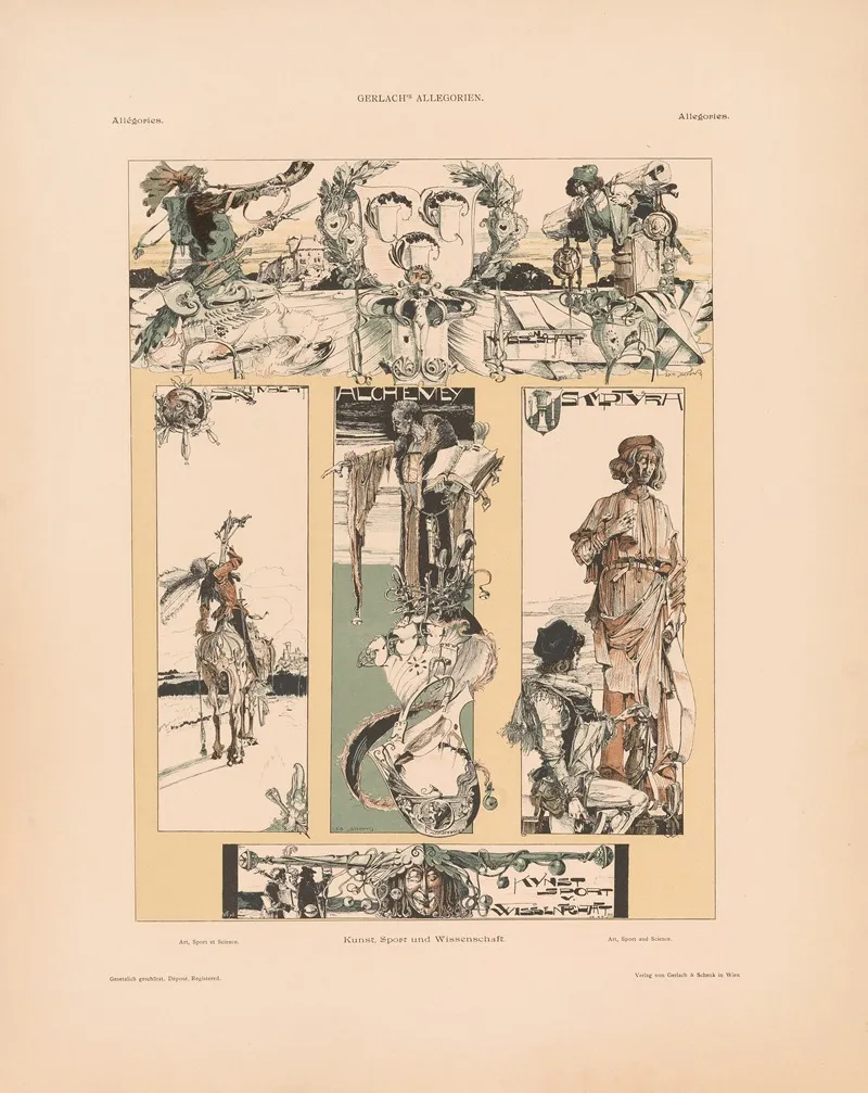 Allegorien Neue Folge Pl 070 by Martin Gerlach - Canvas Print