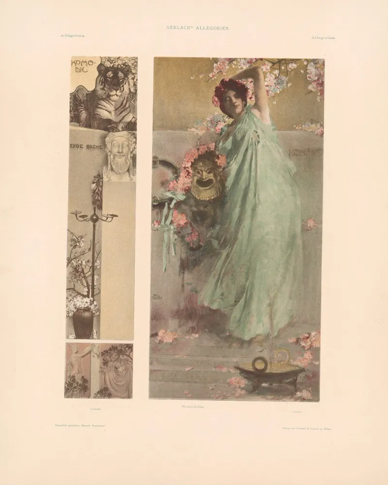 Allegorien Neue Folge Pl 071 by Martin Gerlach - Canvas Print