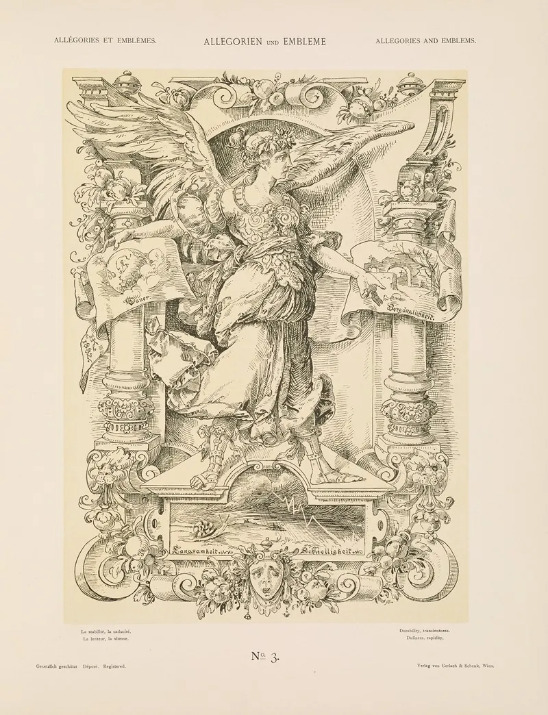 Allegorien Und Embleme Vol I Pl 003 by Albert Ilg - Canvas Print