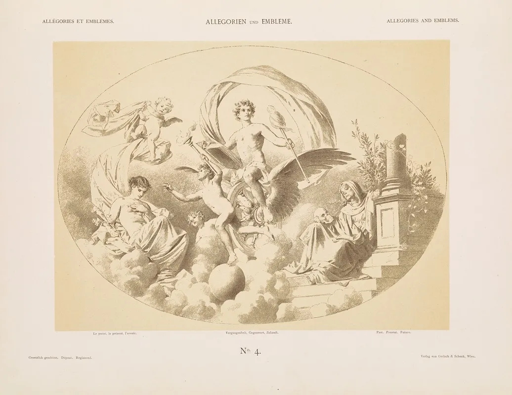 Allegorien Und Embleme Vol I Pl 004 by Albert Ilg - Canvas Print