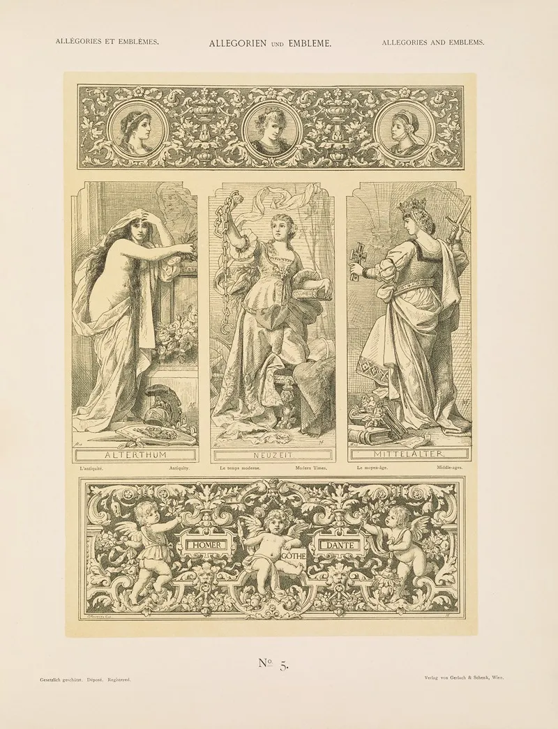Allegorien Und Embleme Vol I Pl 005 by Albert Ilg - Canvas Print