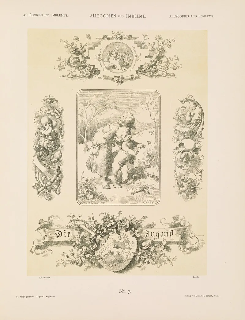 Allegorien Und Embleme Vol I Pl 007 by Albert Ilg - Canvas Print