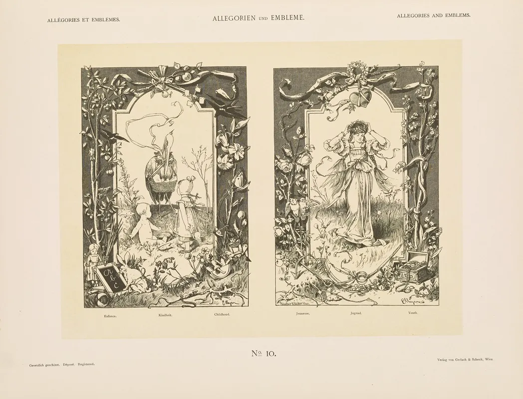Allegorien Und Embleme Vol I Pl 010 by Albert Ilg - Canvas Print