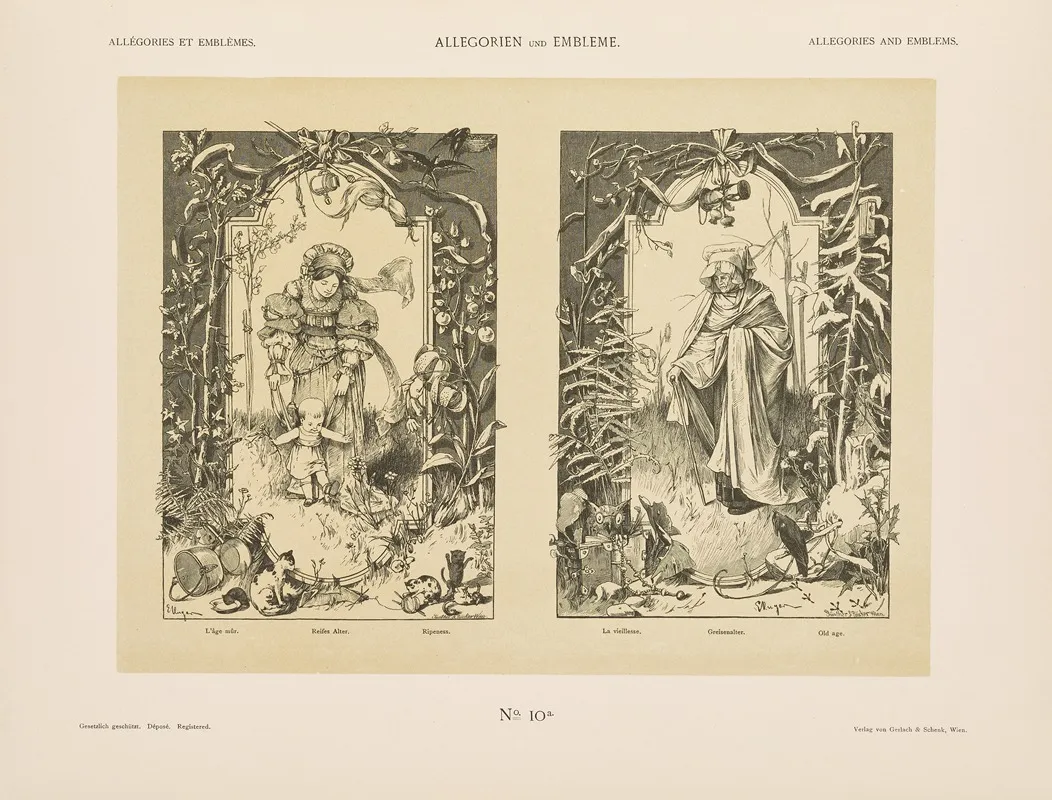 Allegorien Und Embleme Vol I Pl 011 by Albert Ilg - Canvas Print