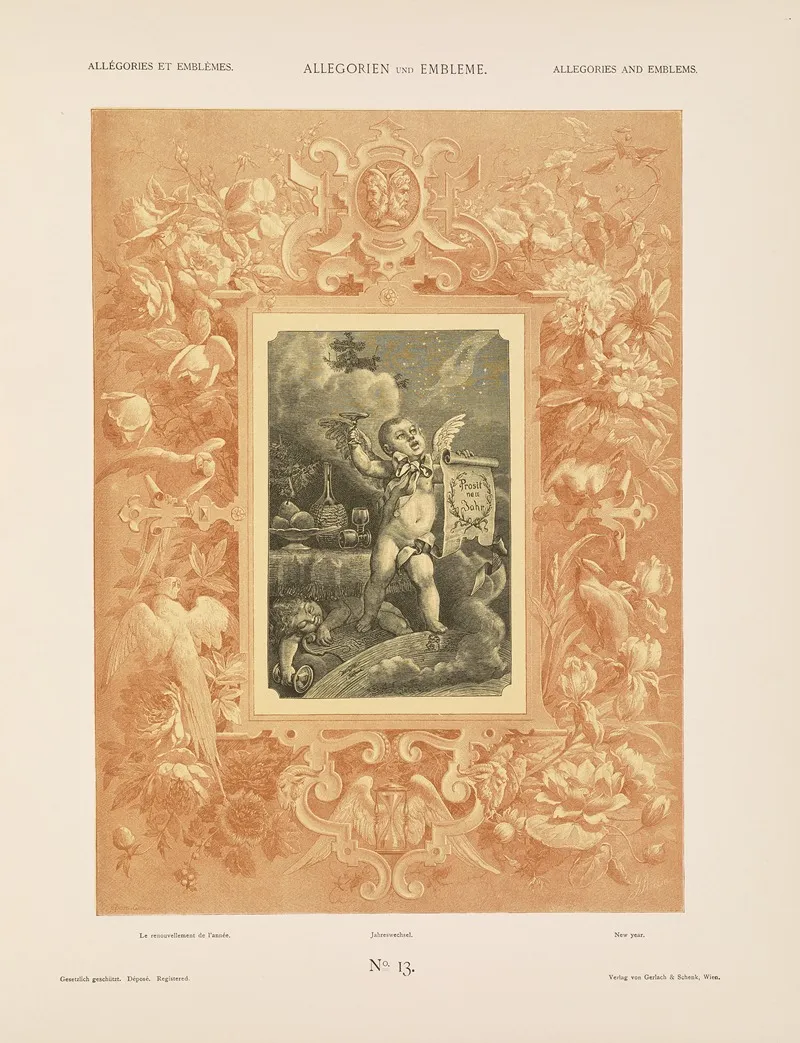 Allegorien Und Embleme Vol I Pl 014 by Albert Ilg - Canvas Print