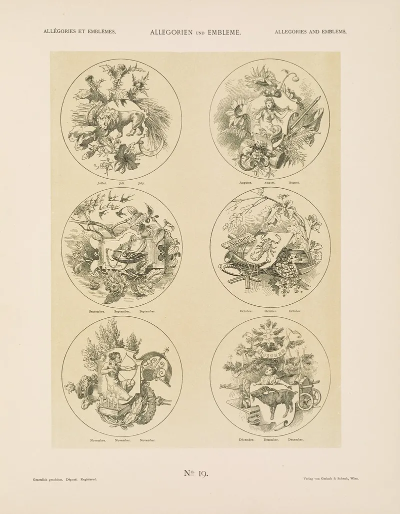 Allegorien Und Embleme Vol I Pl 021 by Albert Ilg - Canvas Print