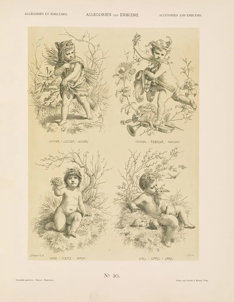 Allegorien Und Embleme Vol I Pl 022 by Albert Ilg - Canvas Print
