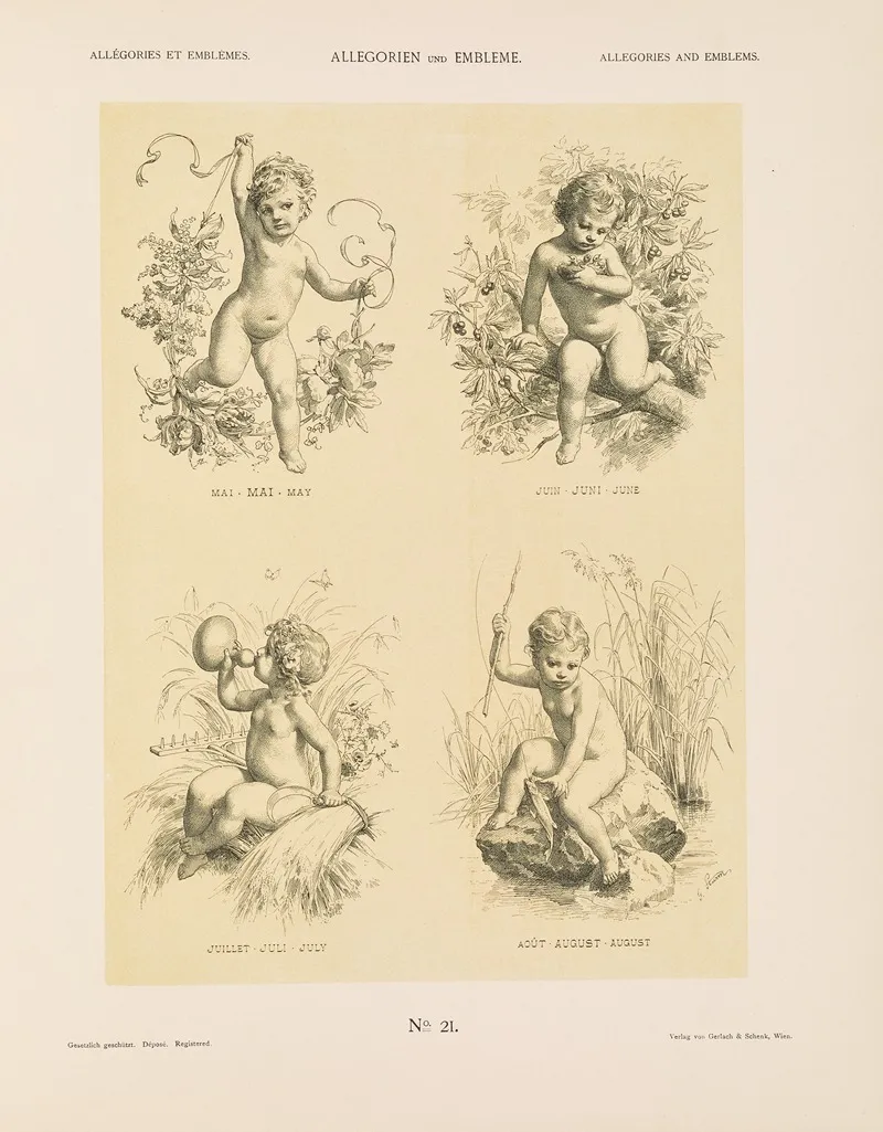 Allegorien Und Embleme Vol I Pl 023 by Albert Ilg - Canvas Print