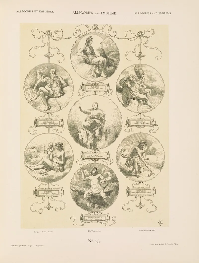 Allegorien Und Embleme Vol I Pl 025 by Albert Ilg - Canvas Print