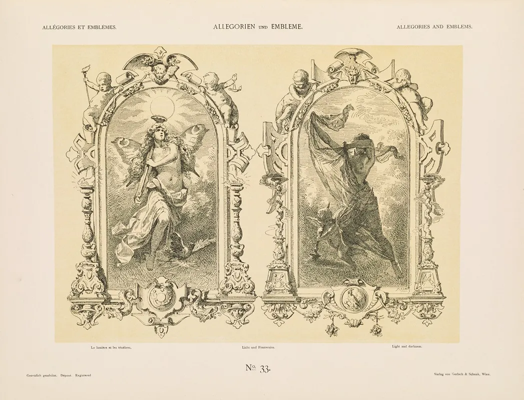 Allegorien Und Embleme Vol I Pl 035 by Albert Ilg - Canvas Print