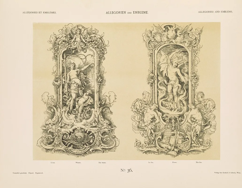 Allegorien Und Embleme Vol I Pl 038 by Albert Ilg - Canvas Print