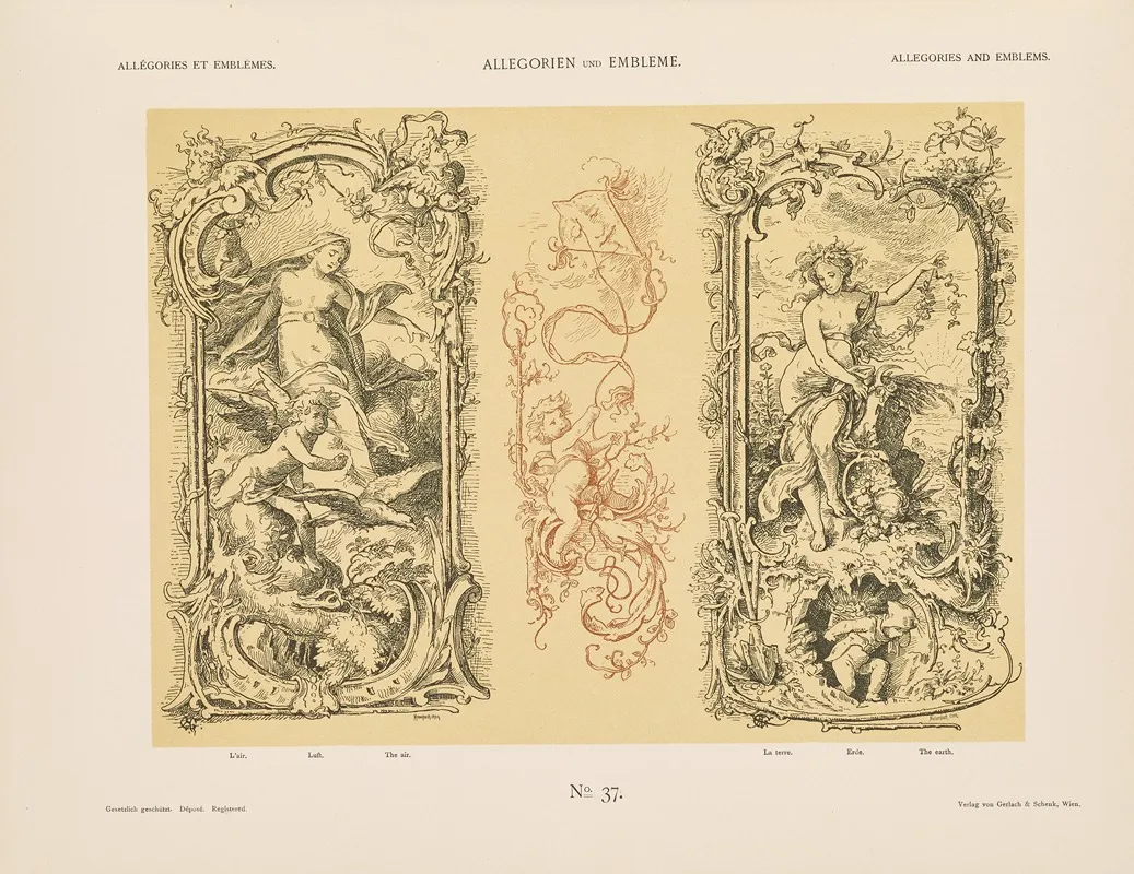 Allegorien Und Embleme Vol I Pl 039 by Albert Ilg - Canvas Print