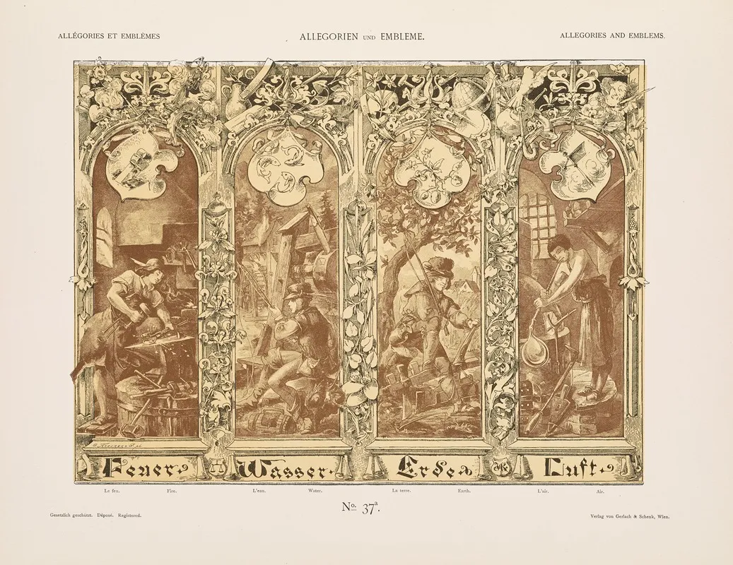 Allegorien Und Embleme Vol I Pl 040 by Albert Ilg - Canvas Print