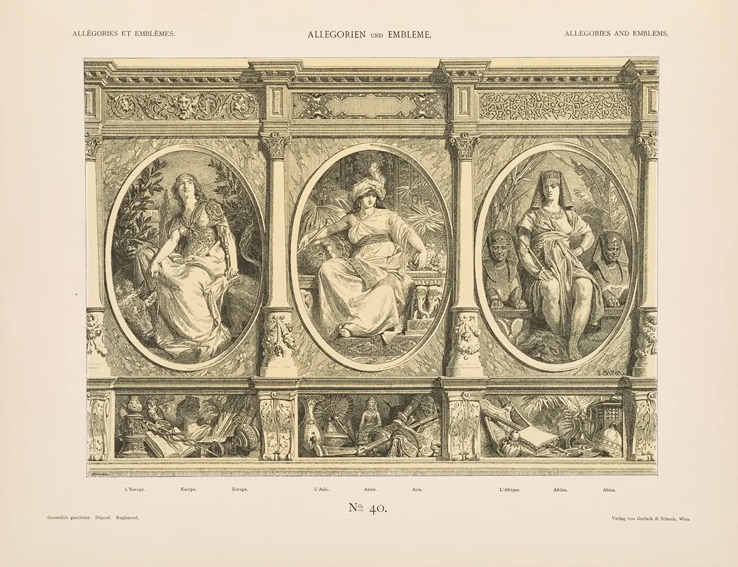 Allegorien Und Embleme Vol I Pl 043 by Albert Ilg - Canvas Print