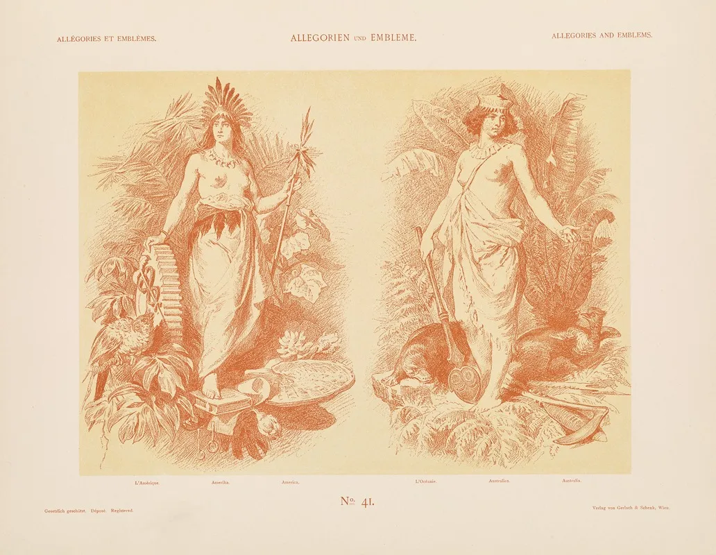 Allegorien Und Embleme Vol I Pl 044 by Albert Ilg - Canvas Print