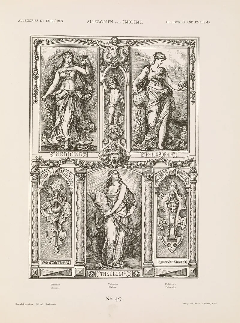 Allegorien Und Embleme Vol I Pl 053 by Albert Ilg - Canvas Print