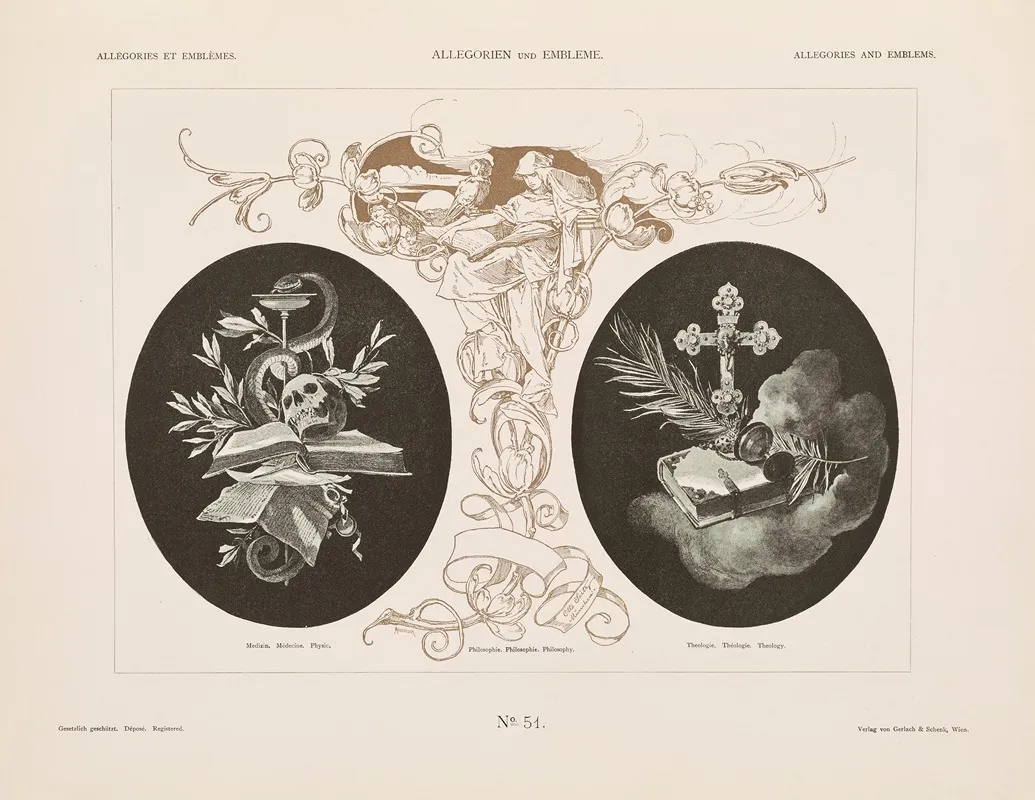 Allegorien Und Embleme Vol I Pl 055 by Albert Ilg - Canvas Print