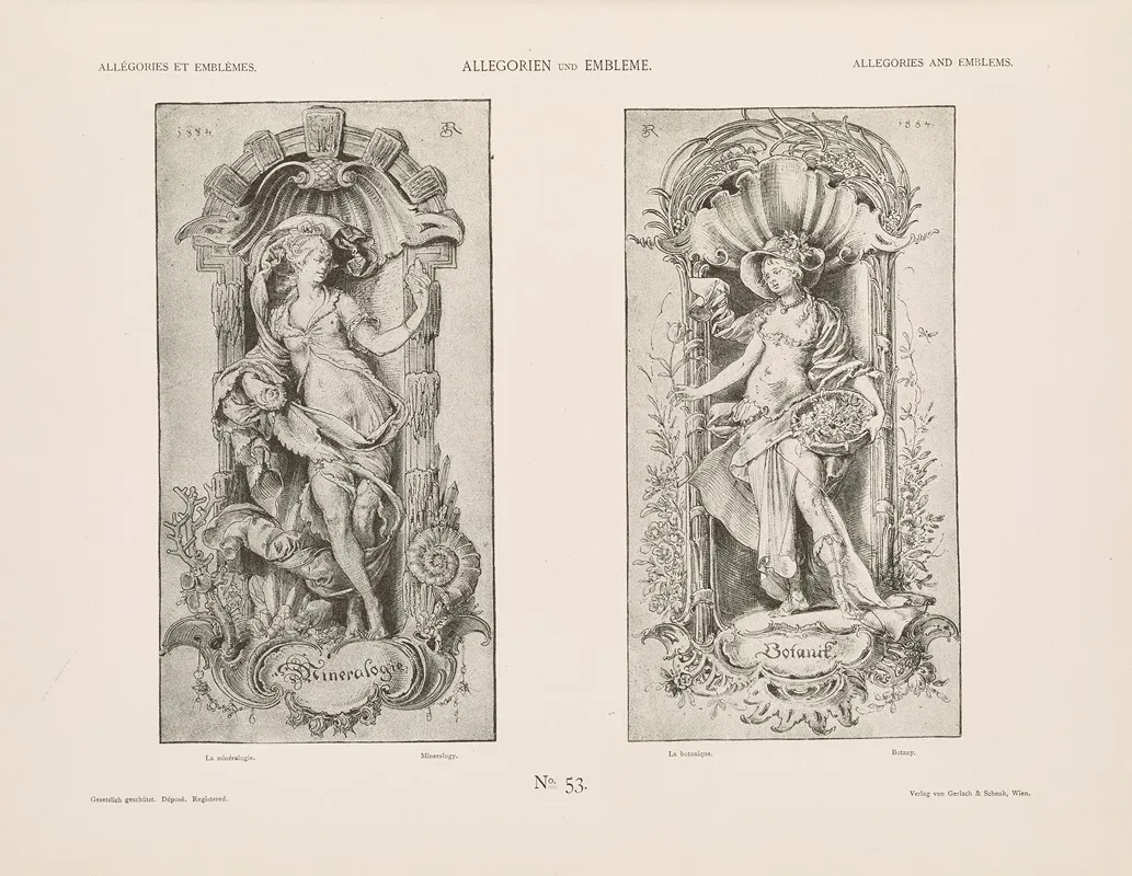 Allegorien Und Embleme Vol I Pl 057 by Albert Ilg - Canvas Print