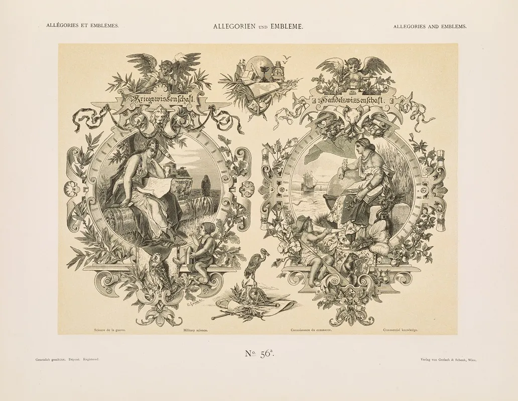 Allegorien Und Embleme Vol I Pl 062 by Albert Ilg - Canvas Print