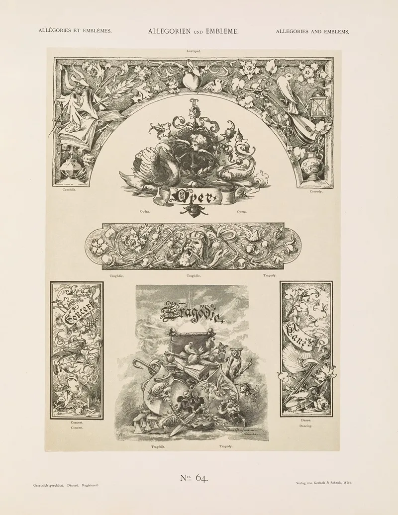 Allegorien Und Embleme Vol I Pl 071 by Albert Ilg - Canvas Print