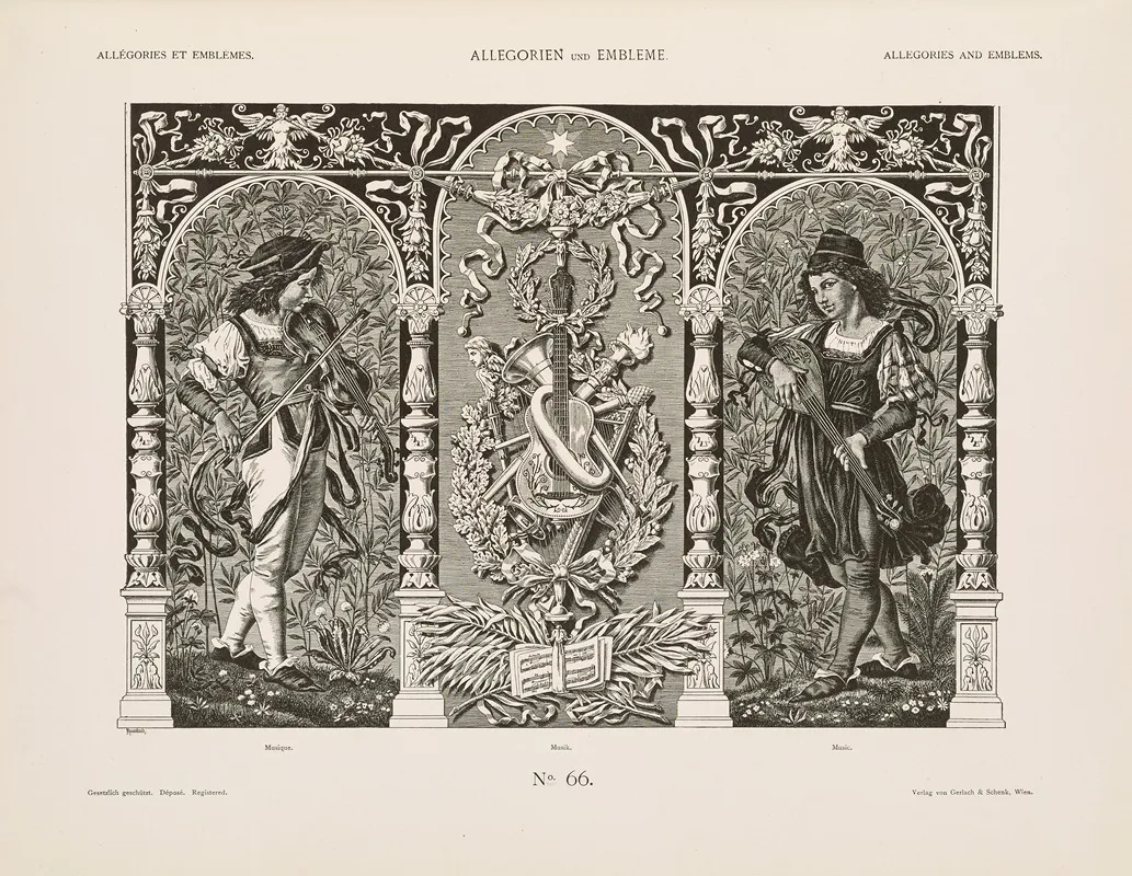 Allegorien Und Embleme Vol I Pl 074 by Albert Ilg - Canvas Print