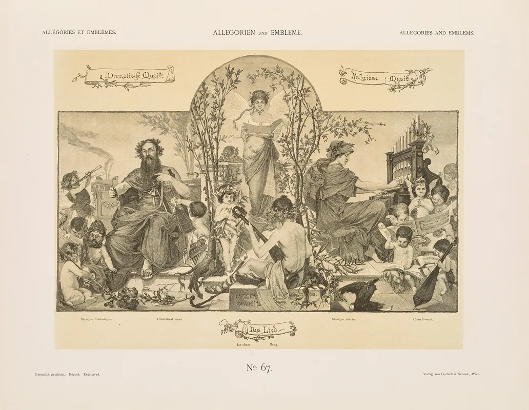 Allegorien Und Embleme Vol I Pl 077 by Albert Ilg - Canvas Print