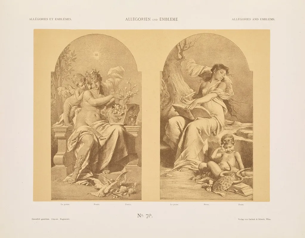 Allegorien Und Embleme Vol I Pl 084 by Albert Ilg - Canvas Print