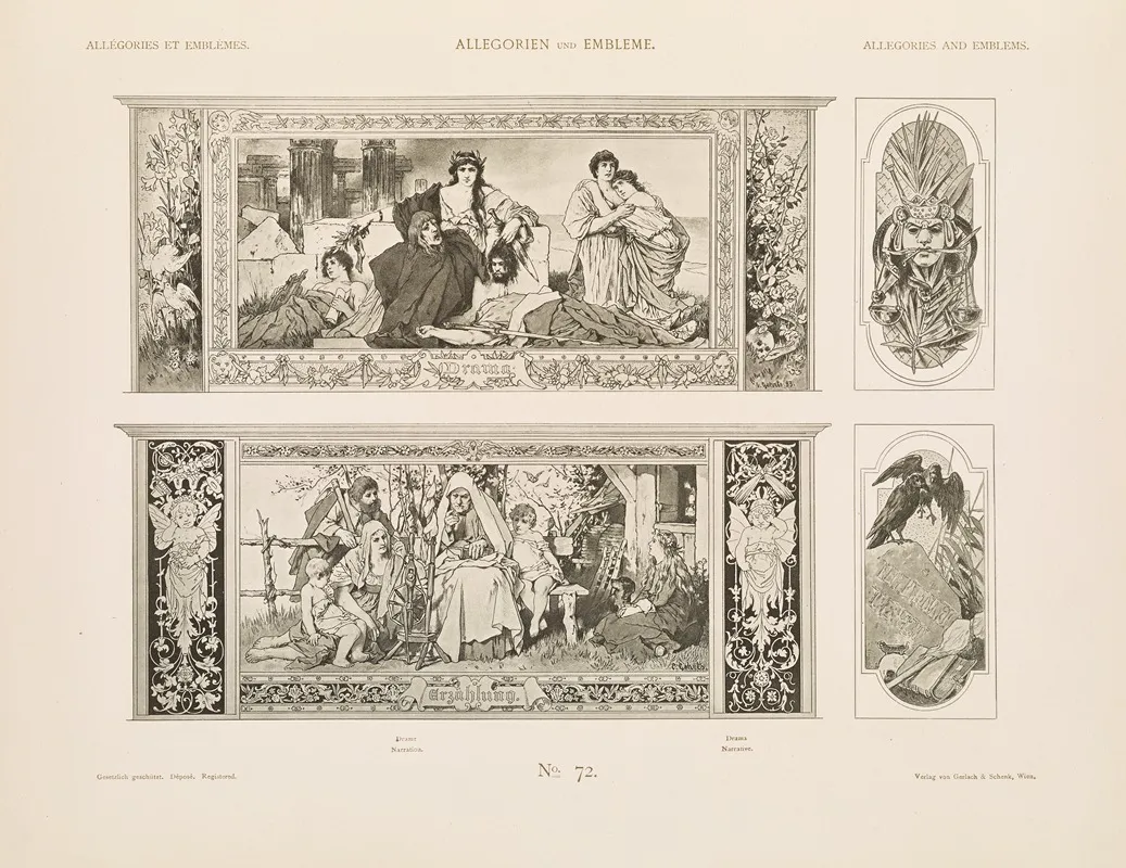 Allegorien Und Embleme Vol I Pl 085 by Albert Ilg - Canvas Print