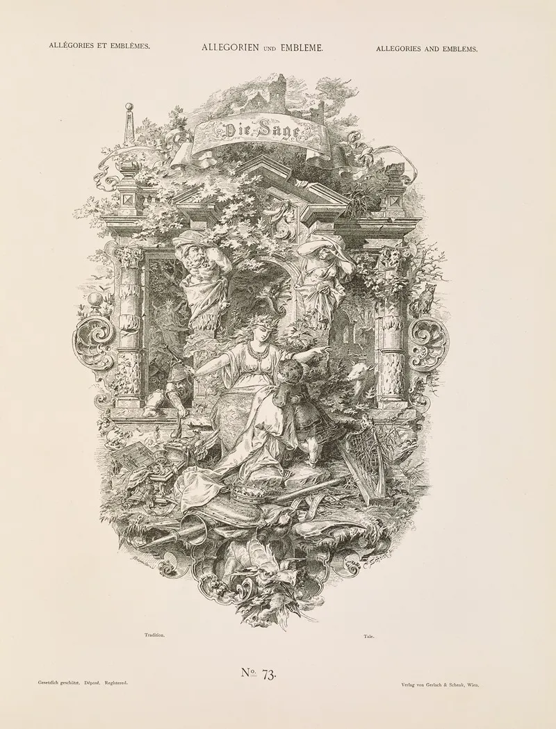 Allegorien Und Embleme Vol I Pl 086 by Albert Ilg - Canvas Print