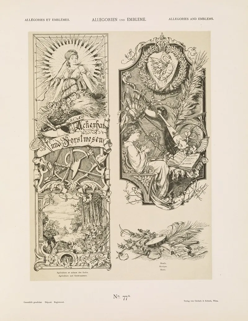 Allegorien Und Embleme Vol I Pl 092 by Albert Ilg - Canvas Print
