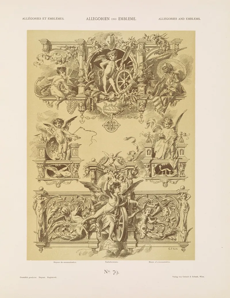 Allegorien Und Embleme Vol I Pl 094 by Albert Ilg - Canvas Print