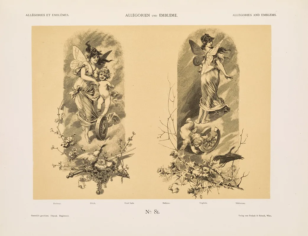 Allegorien Und Embleme Vol I Pl 097 by Albert Ilg - Canvas Print