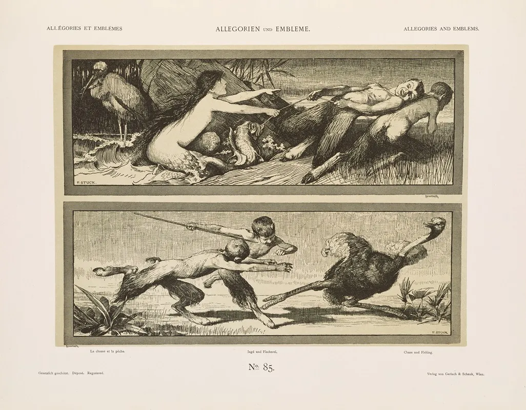 Allegorien Und Embleme Vol I Pl 101 by Albert Ilg - Canvas Print