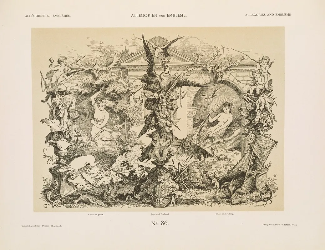 Allegorien Und Embleme Vol I Pl 102 by Albert Ilg - Canvas Print