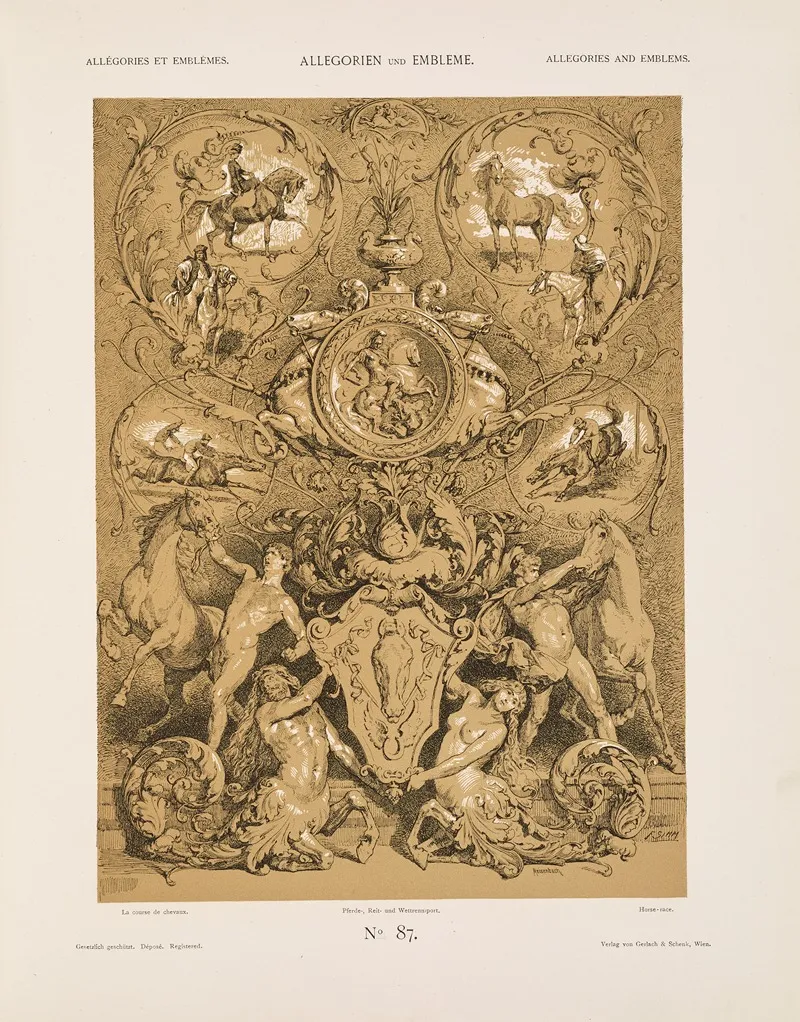 Allegorien Und Embleme Vol I Pl 104 by Albert Ilg - Canvas Print