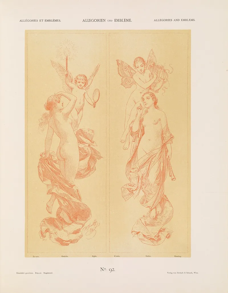 Allegorien Und Embleme Vol I Pl 109 by Albert Ilg - Canvas Print