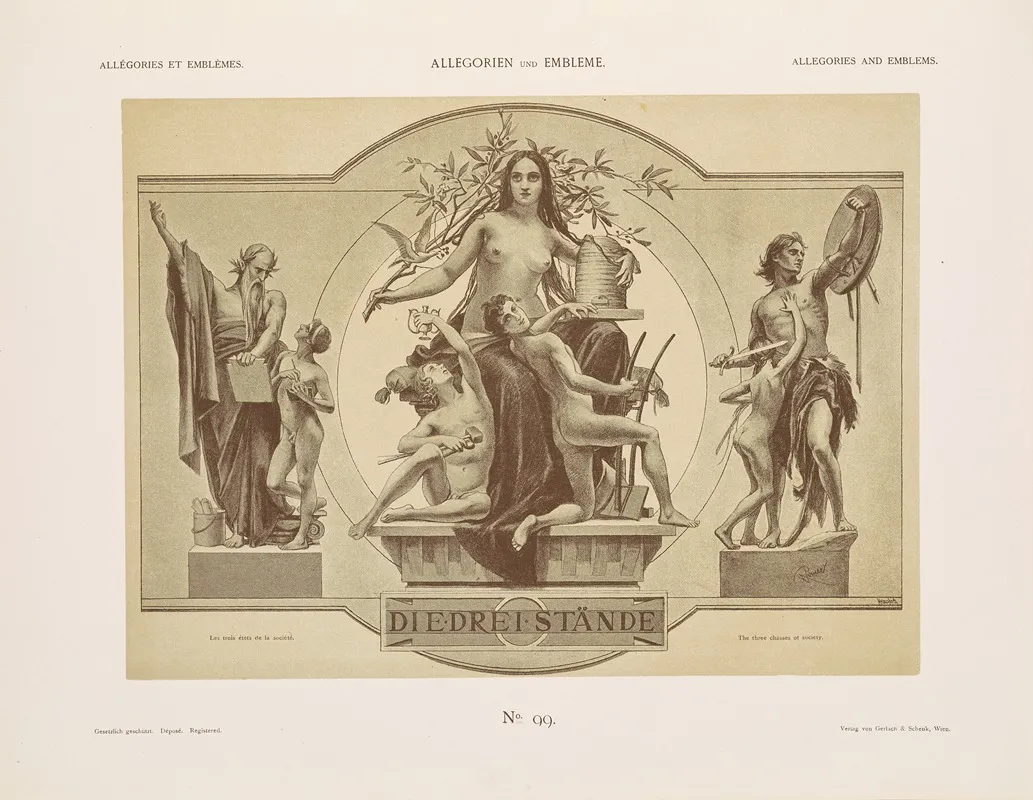 Allegorien Und Embleme Vol I Pl 117 by Albert Ilg - Canvas Print