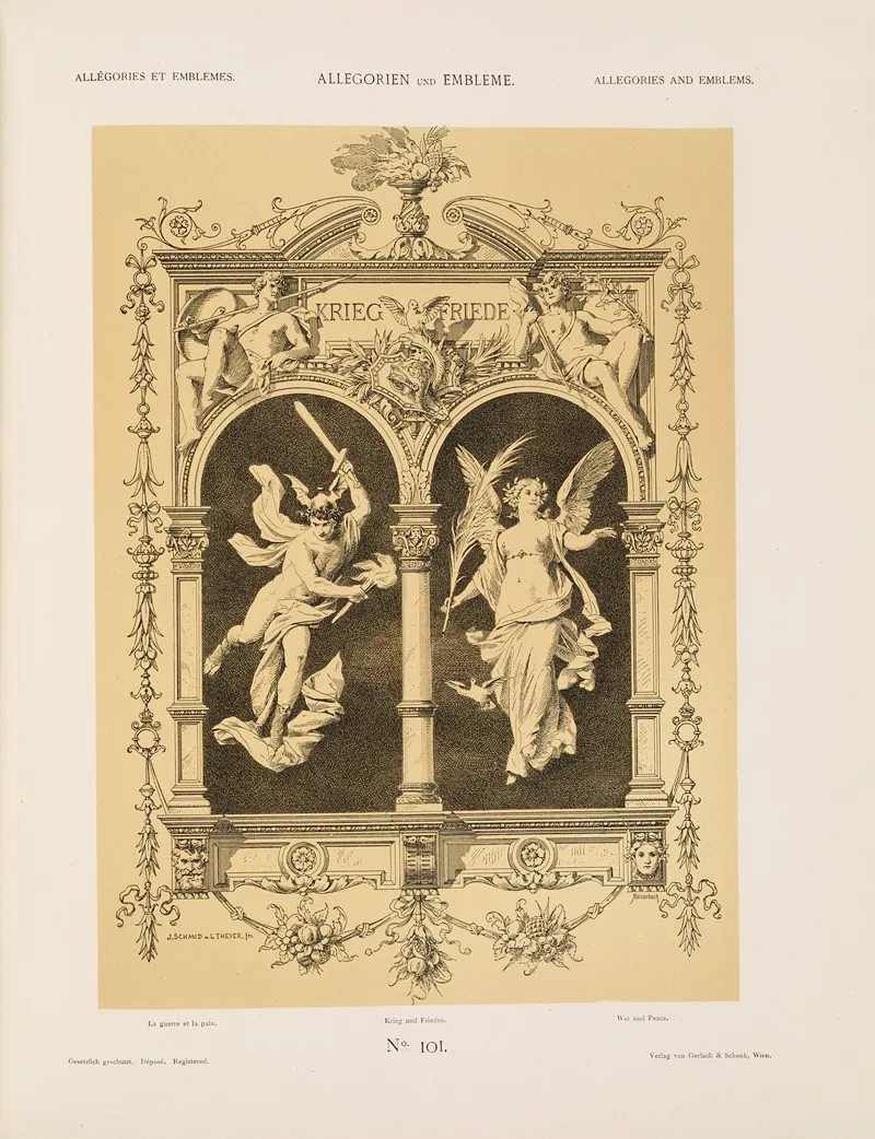 Allegorien Und Embleme Vol I Pl 119 by Albert Ilg - Canvas Print
