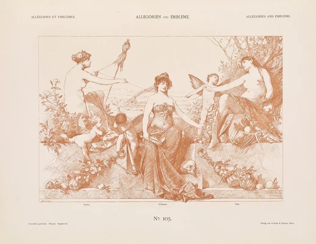 Allegorien Und Embleme Vol I Pl 123 by Albert Ilg - Canvas Print