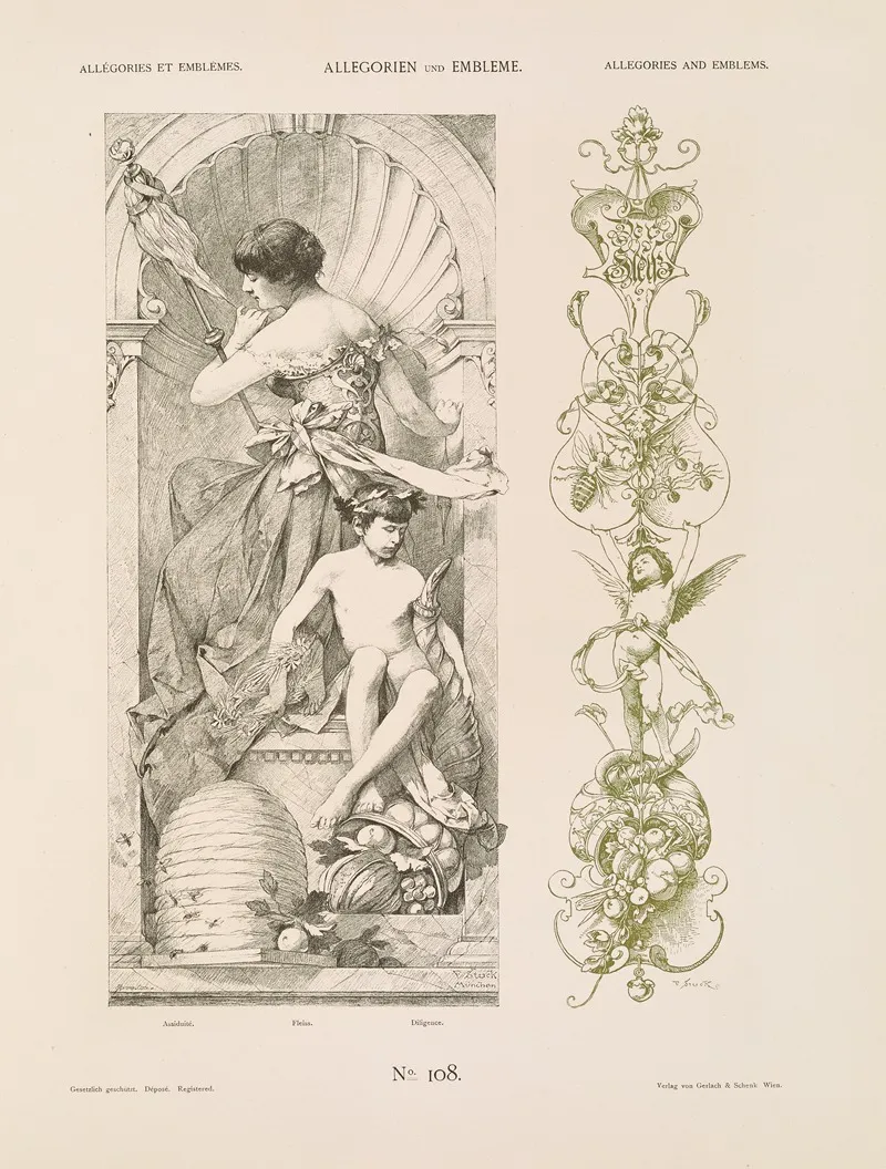 Allegorien Und Embleme Vol I Pl 126 by Albert Ilg - Canvas Print