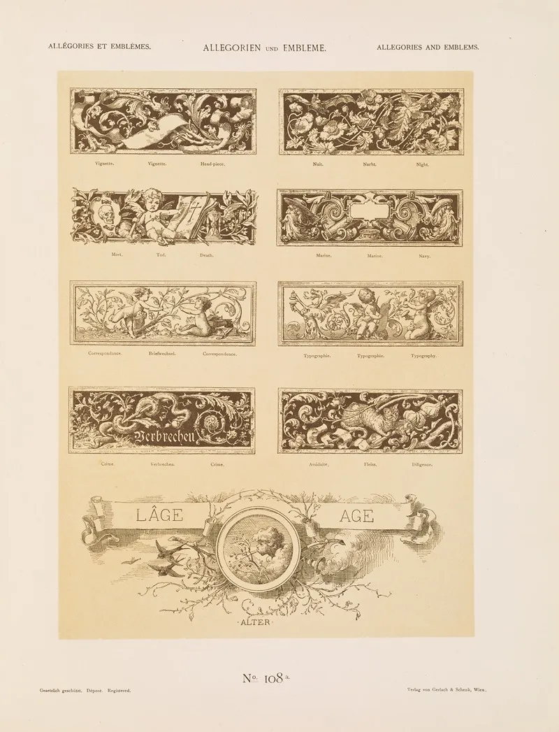 Allegorien Und Embleme Vol I Pl 127 by Albert Ilg - Canvas Print