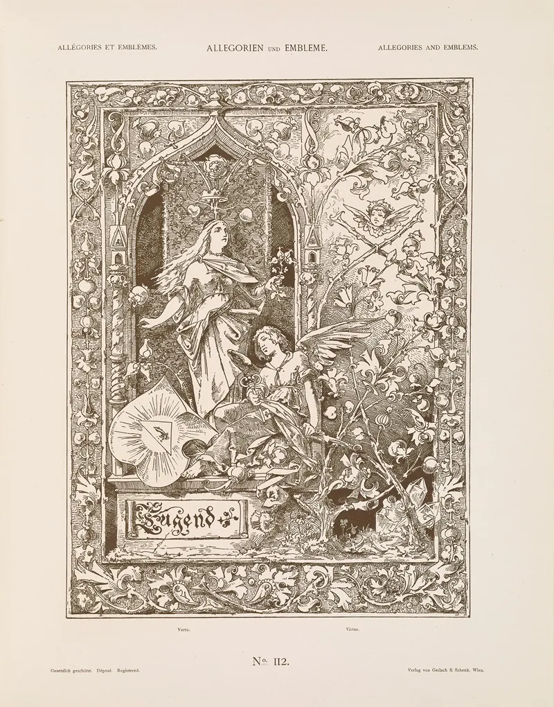 Allegorien Und Embleme Vol I Pl 131 by Albert Ilg - Canvas Print